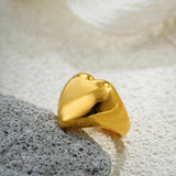 Amoria | Women Ring with Heart Design and Gold Finish
