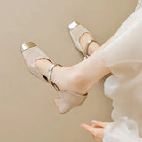 Bellore | Women's Mary Janes with Pearl-Accent and Metallic Strap