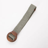 Calla | Women Belt with Woven Straw and Wood Buckle