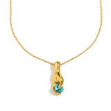 Fortuna | Women Necklace with Hand Charm and Blue Stone