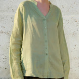 Nova | Women Shirt With Ramie Blend V Neck
