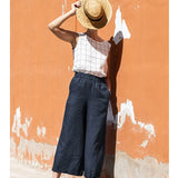 Sylvie | Women's Linen Pants with Elastic Waistband