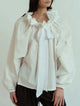 Bellarine | Women Blouse With Ruffled Collar Bow Tie