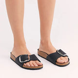 Brielle | Women's Slides with Oversized Buckle and Cork