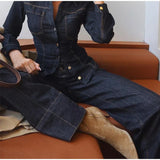 Brynn | Women's Denim Jacket Wide-Leg Pants Set