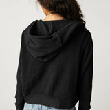 Beth | Women's Cropped Zip Hoodie with Oversized Fit and Soft Cotton Fabric