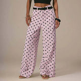 Beatrice | Women's Wide Leg Pants with Polka Dot Print