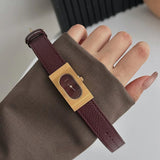 Lacceti | Women Wrist Watch with Brass Case and Leather Band