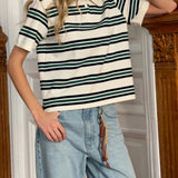 Noelle | Women Polo With Cotton Stripe Design
