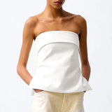 Amelia | Women’s Linen Strapless Tube Crop Top