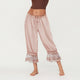 Eve | Women's Wide Leg Cotton Pants with Lace Cuffs