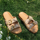 Noemi | Women's Sandals with Raffia Straps and Buckles