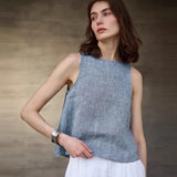 Mara | Women Top With Linen Reversible Neck