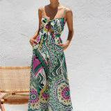 Adeline | Women's Wide Leg Jumpsuit with Bow Waist Detail
