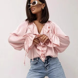 Liora | Women Blouse With Drawstring Sleeve Detail