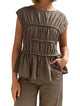 Elodie | Women Top With Ruched Bodice Peplum Hem
