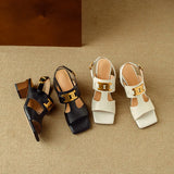 Isadora | Women's Sandal with Chain and Block Heel