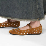 Evelyn | Women's Studded Mary Janes: Crystals &amp; Strap