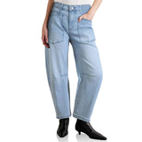 Ophelia | Women's Barrel Leg Denim Pants with High Rise