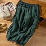 Haven | Women's Linen Pants with Contrast Stripe Detail
