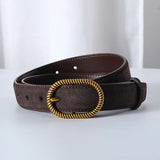 Maribel | Women Belt with Suede Material and Gold Buckle