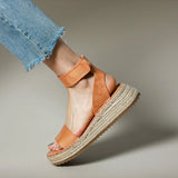 Ophelia | Women's Sandals with Leather Straps and Platform