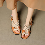 Santorini | Women Flat Sandals with Leather Upper