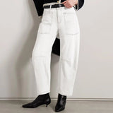 Ophelia | Women's Barrel Leg Denim Pants with High Rise