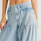 Roxy | Women's Wide Leg Denim Jeans with Low Waist