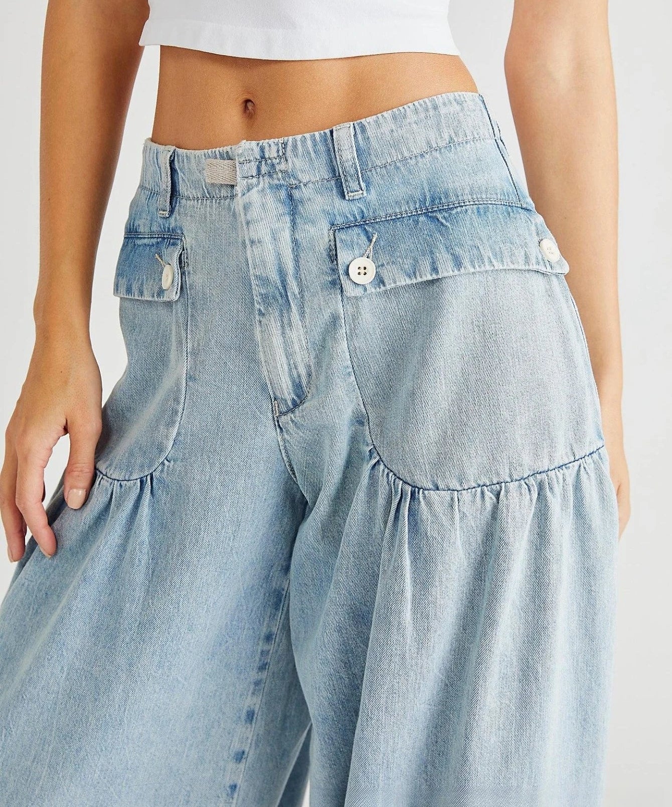 Roxy | Women's Wide Leg Denim Jeans with Low Waist