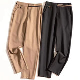 Verona | Women's High Waist Straight Leg Cropped Trousers