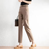 Verona | Women's High Waist Straight Leg Cropped Trousers