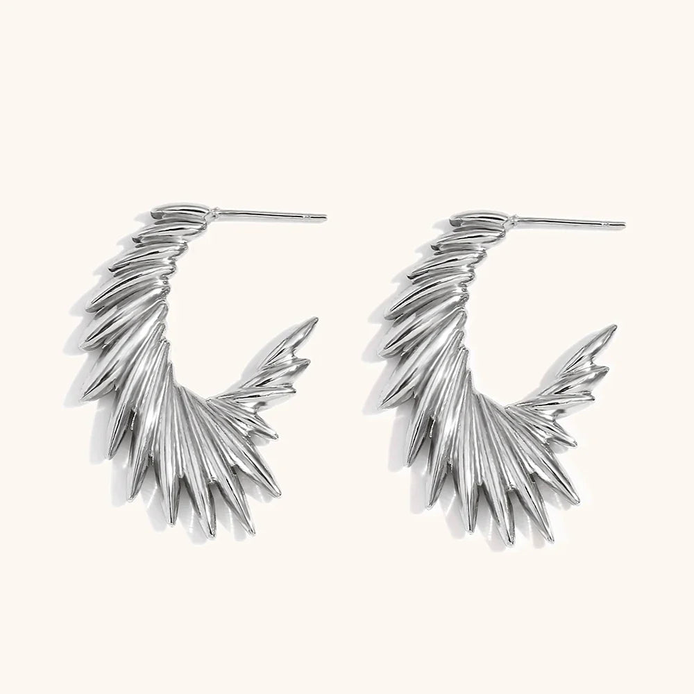 Aurelia | Women's Hoop Earrings with Wing Design and Stainless Steel