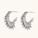 Aurelia | Women's Hoop Earrings with Wing Design and Stainless Steel