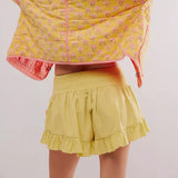Calida | Women's Shorts with High Waist and Ruffled Hem