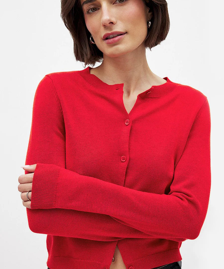 Camille | Women Cardigan With Knit Round Neck