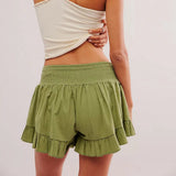 Calida | Women's Shorts with High Waist and Ruffled Hem