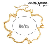 Ondulato | Women Necklace with Wave Design and Adjustable Chain