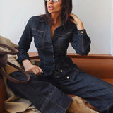 Brynn | Women's Denim Jacket Wide-Leg Pants Set