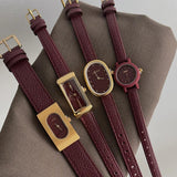 Lacceti | Women Wrist Watch with Brass Case and Leather Band