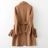 Sally | Women's 100% Wool Midi Coat with Belted Waist