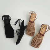 Monroe | Women's Heels with Square-Toe and Braided Mesh