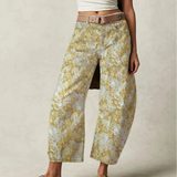 Florence | Women's Printed Wide Leg Denim Pants with High Waist