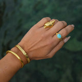 Costa | Women Rings with Ocean Design and Gold Plating