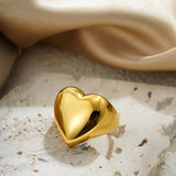 Amoria | Women Ring with Heart Design and Gold Finish