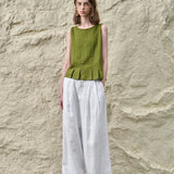 Victoria | Women Top With Linen Cotton Seam Detail