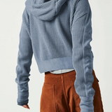 Beth | Women's Cropped Zip Hoodie with Oversized Fit and Soft Cotton Fabric