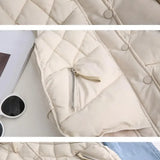 Delphine | Women's Diamond Quilted Jacket with Stand Collar and Zip Closure