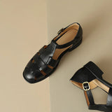 Lorelei | Women's Sandals with Handwoven Cutouts and Buckle