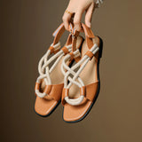 Santorini | Women Flat Sandals with Leather Upper
